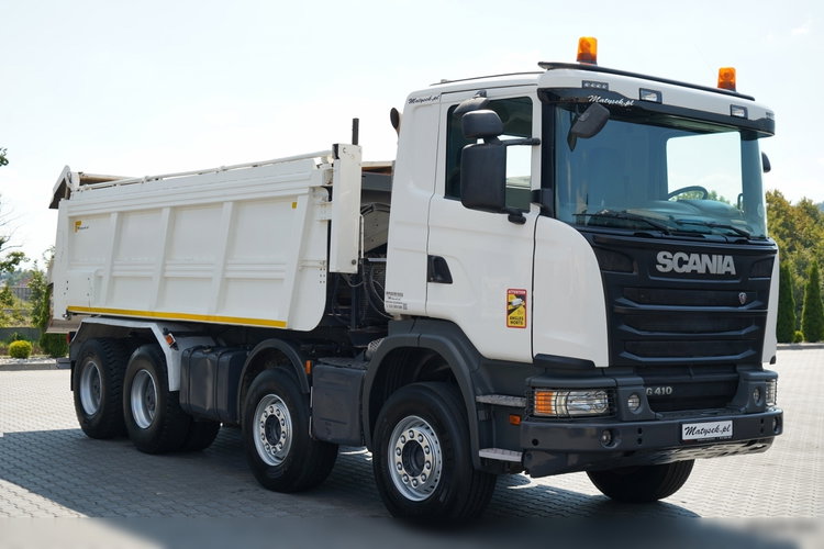Scania G 410 / 8X4 / ZABUDOWA SAMOWYŁADOWCZA DO ASFALTU / 2X HYDROKLAPA / DACH HYDRAULICZNY / POD ROZŚCIEŁACZ zdjęcie 7