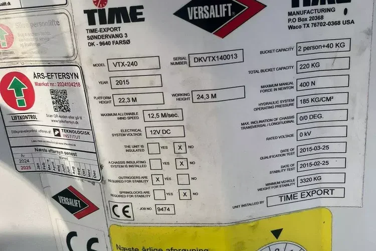 Mercedes Sprinter Zwyżka Podnośnik Koszowy VERSALIFT VTX-240 UDT zdjęcie 6