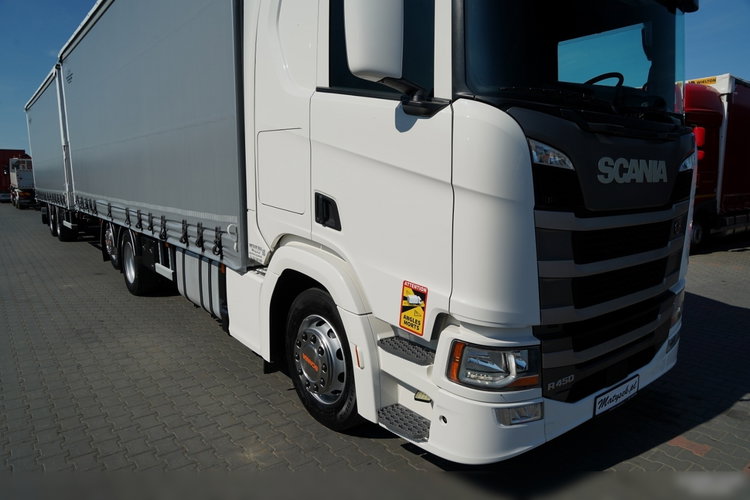 Scania R 450 / ZESTAW TANDEM 120 M3 / PRZEJAZDOWY / OŚ SKRĘTNA PODNOSZONA / MEGA /  2021 ROK / FRUEHAUF / PO KONTRAKCIE SERWISOWYM zdjęcie 9