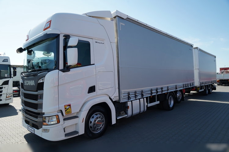 Scania R 450 / ZESTAW TANDEM 120 M3 / PRZEJAZDOWY / OŚ SKRĘTNA PODNOSZONA / MEGA /  2021 ROK / FRUEHAUF / PO KONTRAKCIE SERWISOWYM zdjęcie 2