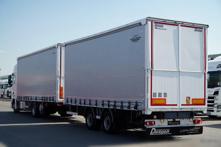 Scania R 450 / ZESTAW TANDEM 120 M3 / PRZEJAZDOWY / OŚ SKRĘTNA PODNOSZONA / MEGA /  2021 ROK / FRUEHAUF / PO KONTRAKCIE SERWISOWYM zdjęcie 4