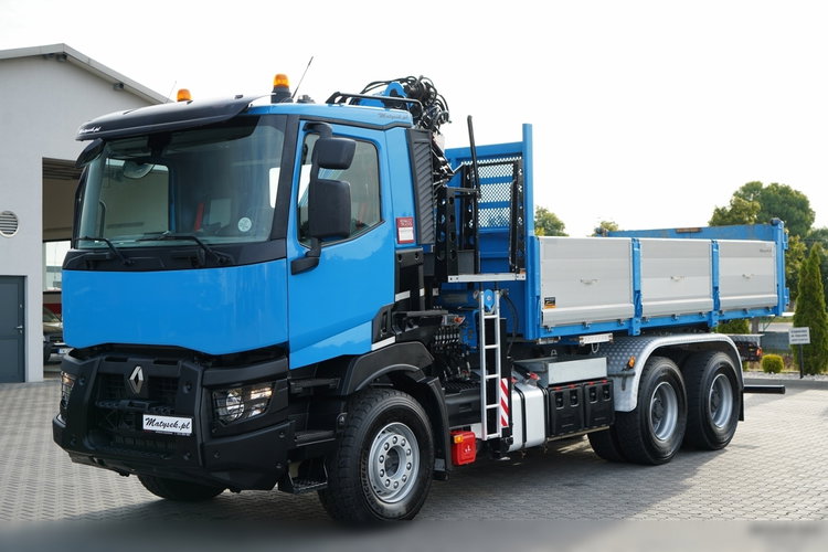 Renault C 430 / 6X4 / WYWROTKA 5.5 M + HDS ATLAS 240.2 A5 / WYSIĘG 14.5 M / MAX UDŹWIG 4520 KG / STEROWANIE RADIOWE / ROTATOR / WIDŁY DO PALET / 2020 ROK zdjęcie 11