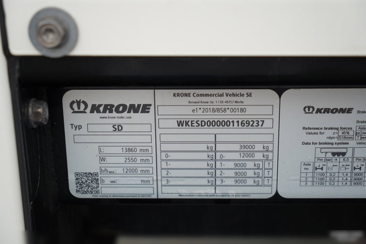 Krone FIRANKA / KOSZ NA PALETY / 2 OSIE PODNOSZONE / 2024 ROK / SPROWADZONA zdjęcie 26