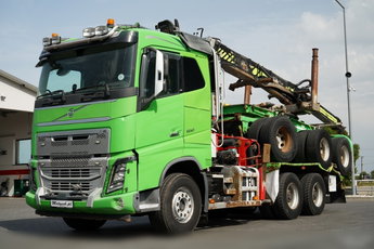 Volvo FH 16.650 / 6X4 / DO DREWNA / DO DRZEWA / DO LASU HDS PALFINGER 6300l 98 / UDŹWIG - 5450 KG / SKÓRY / PRZYCZEPA DIEBILT