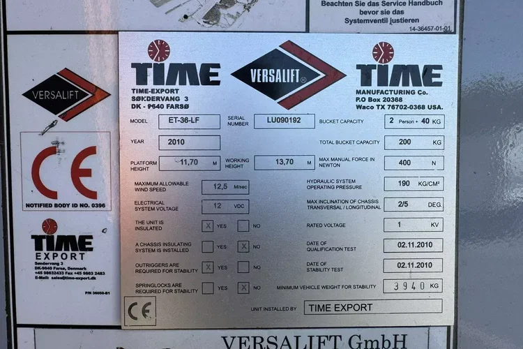 Mercedes Sprinter Zwyżka Podnośnik Koszowy VERSALIFT KLUBB ET-36-LF UDT zdjęcie 10