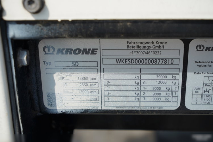 Krone FIRANKA STANDARD / OŚ PODNOSZONA / DACH PODNOSOZNY / OPONY 100% / 2019 ROK zdjęcie 27