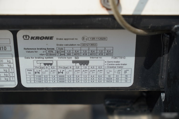 Krone FIRANKA STANDARD / OŚ PODNOSZONA / DACH PODNOSOZNY / OPONY 100% / 2019 ROK zdjęcie 28