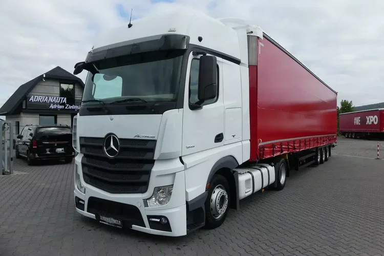 Mercedes ACTROS 1845 + SCHMITZ FIRANKA / ZESTAW MEGA / OŚ PODNOSZONA / zdjęcie 1