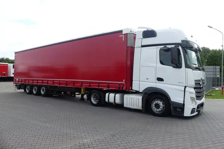 Mercedes ACTROS 1845 + SCHMITZ FIRANKA / ZESTAW MEGA / OŚ PODNOSZONA / zdjęcie 11