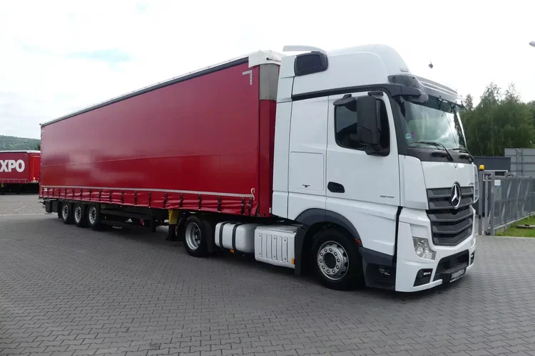 Mercedes ACTROS 1845 + SCHMITZ FIRANKA / ZESTAW MEGA / OŚ PODNOSZONA / zdjęcie 12