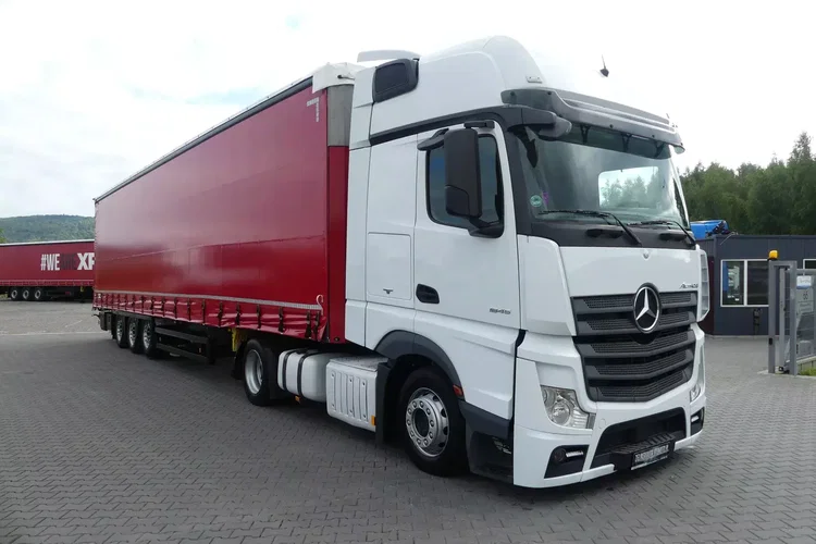 Mercedes ACTROS 1845 + SCHMITZ FIRANKA / ZESTAW MEGA / OŚ PODNOSZONA / zdjęcie 14