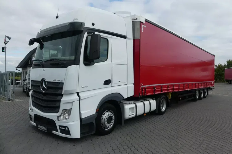 Mercedes ACTROS 1845 + SCHMITZ FIRANKA / ZESTAW MEGA / OŚ PODNOSZONA / zdjęcie 3