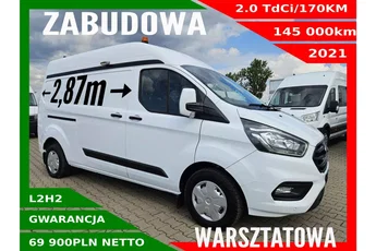 Ford transit-custom L2H2 69900zł NETTO Zabudowa warsztatowa 2.0TdCi/170KM