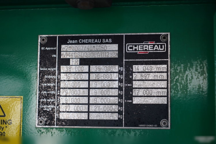 CHEREAU / CHŁODNIA / THERMO KING SLX SPECTRUM / MULTITEMPERATURA / OŚ PODNOSZONA / PALECIARA / SAF / SPROWADZONA zdjęcie 29