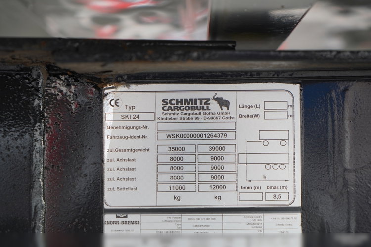 Schmitz / WYWROTKA / ALUMINIOWA / OŚ PODNOSZONA / OSIE SAF / PO KONTRAKCIE SERWISOWYM zdjęcie 18