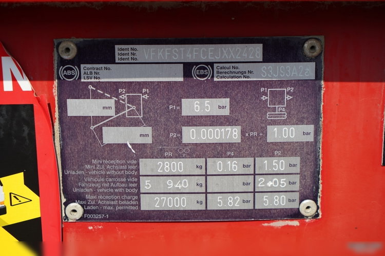 Fruehauf WYWROTKA STALOWA  / 28 m3/ HYDROKLAPA / AUTOMATYCZNA PLANDEKA / OŚ PODNOSZONA / zdjęcie 17