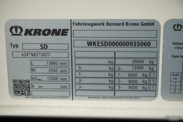Krone FIRANKA / STANDARD  / PALECIARA / PLANDEKA ZBROJONA / SPROWADZONA zdjęcie 25