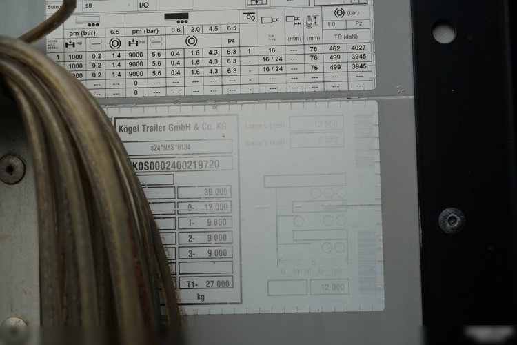 Kogel / FIRANKA STANDARD / OŚ PODNOSZONA / MOCNA PODŁOGA / SAF / SPROWADZONA zdjęcie 26
