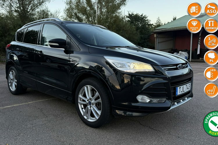 Ford Kuga 2.0tdci AWD titanium + ledy skóry full serwis bezwypadkowy 1.r.gwaranc zdjęcie 1