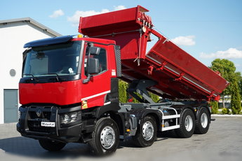 Renault C 430 / 8x4 / WYWROTKA  DWUSTRONNA - 6M / HYDROBURTA / KLAPODRZWI / OPONY 100% / SPROWADZONY