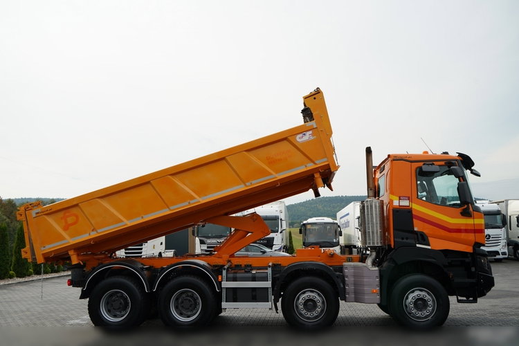 Renault K 480 / 8x4 / WYWROTKA DWUSTRONNA / HYDROBURTA / KLAPODRZWI  / SPROWADZONY / PO KONTRAKCIE SERWISOWYM zdjęcie 6