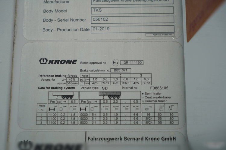 Krone CHŁODNIA / THERMO KING SLXi 400 / 2019 ROK / DOPPELSTOCK / KOSZ NA PALETY / SPROWADZONA zdjęcie 31