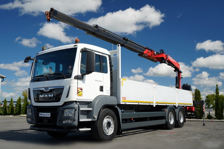 MAN TGS 33.500 / 6x4 / BURTOWY 7.6 M + HDS FASSI F-155 / wysów 10, 5 m / STEROWANIE RADIOWE  / OPONY 100% / NAVI / SPROWADZONY zdjęcie 3