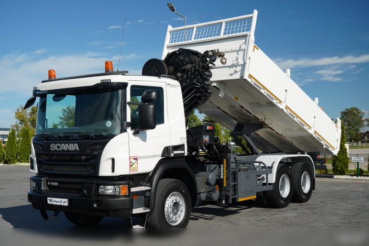 Scania P 410 / 6x4 / WYWROTKA - 6 M + HDS HIAB XS 211 / STEROWANIE RADIOWE / EURO 6 / ROTATOR / CHWYTAK  zdjęcie 1