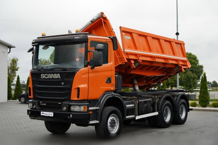 Scania G 440 / 6x6 / WYWROTKA TRZY-STRONNA / 2X HYDROBURTA / BOARDMATIC / OPONY 100% / MANUAL zdjęcie 10
