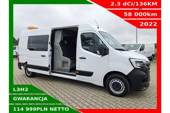 Renault Master L3H2 114999zł Netto Brygadówka 7 osób 2.3 dCi/136KM