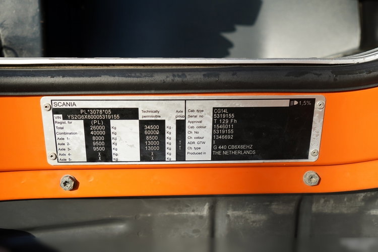 Scania G 440 / 6x6 / ZESTAW / WYWROTKA TRZY-STRONNA / 2X HYDROBURTA /PRZYCZEPA MEILLER / MANUAL zdjęcie 56
