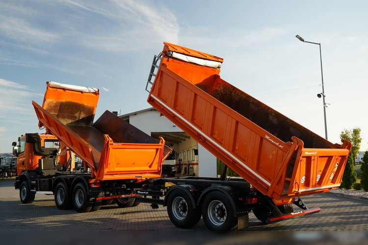 Scania G 440 / 6x6 / ZESTAW / WYWROTKA TRZY-STRONNA / 2X HYDROBURTA /PRZYCZEPA MEILLER / MANUAL zdjęcie 6