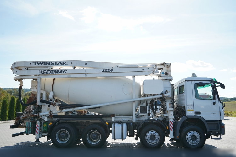 Mercedes -BENZ ACTROS 3241 / POMPOGRUSZKA / 8X4 / BETONIARKA + POMPA SERMAC 3Z24 / EPS + SPRZĘGŁO / ALUFELGI zdjęcie 8