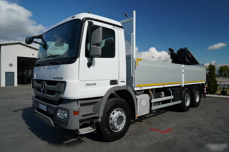 Mercedes ACTROS 2636 / 6x4 / SKRZYNIOWY 6, 5 M + HDS HIAB 166 E-5 HIDUO / WYSUW 15 M / MOCNA PODŁOGA / STEROWANIE RADIOWE / ROTATOR / SPROWADZONY zdjęcie 8