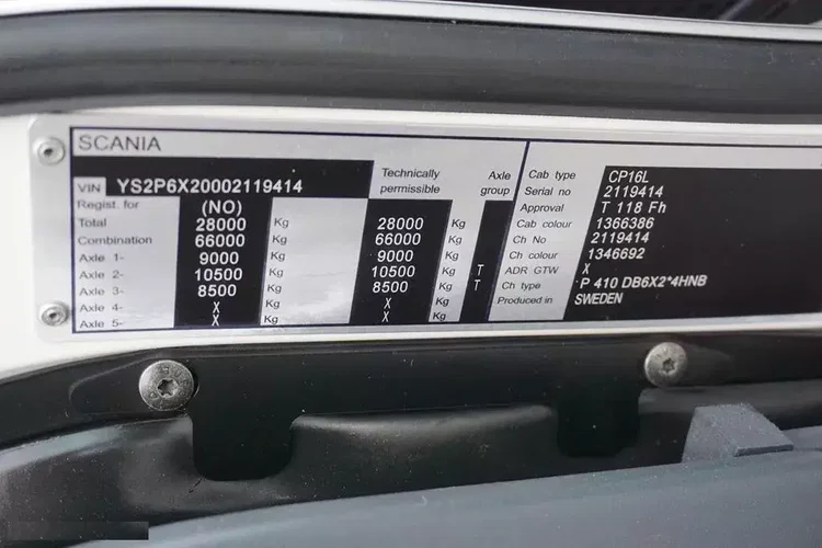 Scania P 410 / ACC / E 6 / BDF + WINDA / 7.15 , 7.45, 7.82 M / OŚ SKRĘTNA zdjęcie 11