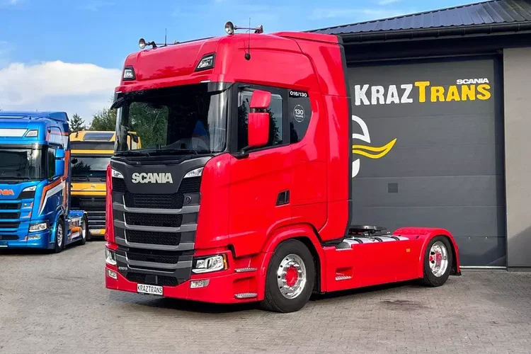 Scania S450 mega low deck perfekcyjny stan zestaw złoty kontrakt ASO full opcja zdjęcie 15