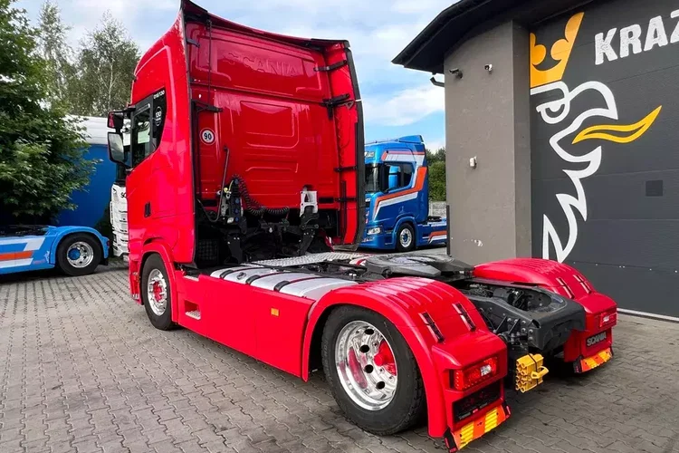 Scania S450 mega low deck perfekcyjny stan zestaw złoty kontrakt ASO full opcja zdjęcie 19