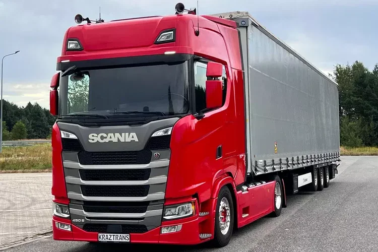 Scania S450 mega low deck perfekcyjny stan zestaw złoty kontrakt ASO full opcja zdjęcie 31