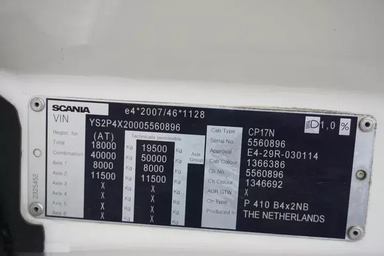 Scania / P 410 / E 6 / BDF + WINDA / 7.15 , 7.45, 7.82 M / RETARDER zdjęcie 11