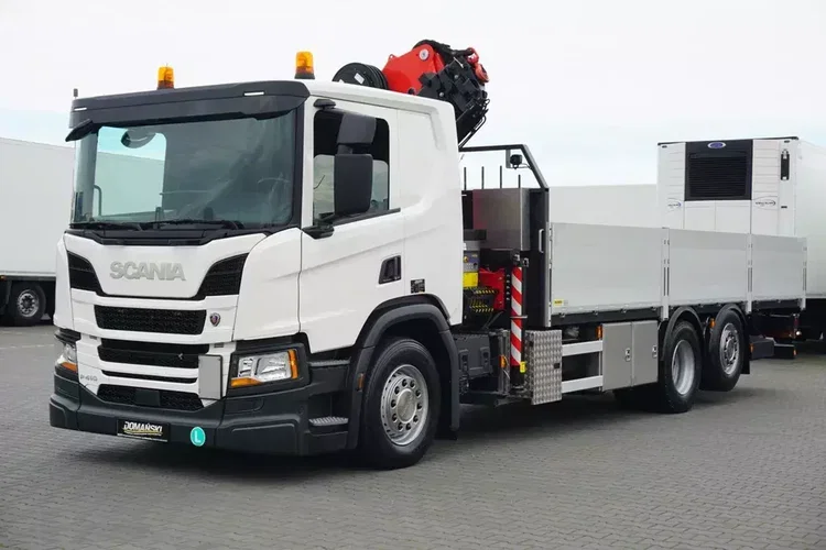 Scania P 410 / 6 X 2 / SKRZYNIOWY + HDS / PALFINGER PK 24 001 / OŚ SKRĘTNA / WYS. 15 M zdjęcie 31