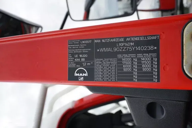 MAN / LE 220 / 4 X 4 / DOKA / STRAŻ POZARNA zdjęcie 11