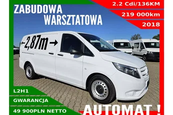Mercedes vito L2H1 49900zł NETTO Zabudowa warsztatowa 2.2Cdi/136KM