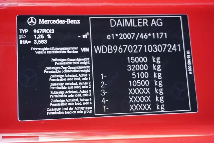 Mercedes ATEGO / 1530 / ACC / E 6 / FIRANKA + WINDA / ŁAD.7855 KG / 18 PALET zdjęcie 11