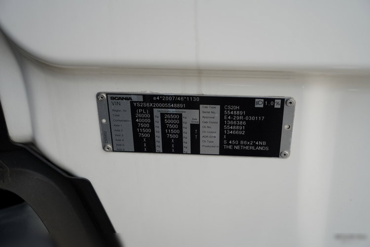 Scania S 450 / FIRANKA 7.7 M / 60 M3 / SOLÓWKA / 6X2 / OŚ PODNOSZONA / 2019 / zdjęcie 41
