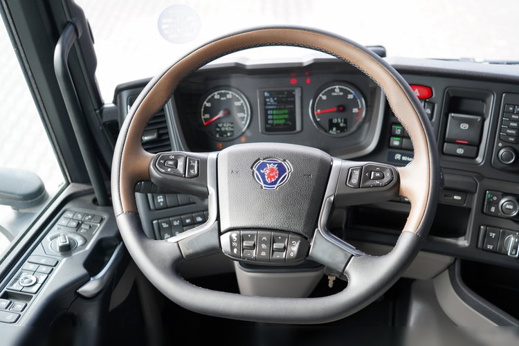 Scania R 450 / MEGA / 6x2 / FIRANKA - 8.2 m / SOLÓWKA / OŚ PODNOSZONA / MOCNA PODŁOGA / NAVI /  zdjęcie 34