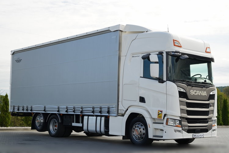 Scania R 450 / MEGA / 6x2 / FIRANKA - 8.2 m / SOLÓWKA / OŚ PODNOSZONA / MOCNA PODŁOGA / NAVI /  zdjęcie 8