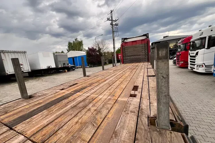 Schwarzmuller platforma z Niemiec poszerzana rozciągana z kłonicami, słupkami oś skrętna oś podnoszona idealna zdjęcie 11