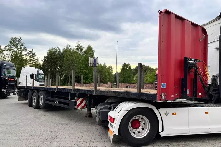 Schwarzmuller platforma z Niemiec poszerzana rozciągana z kłonicami, słupkami oś skrętna oś podnoszona idealna zdjęcie 8