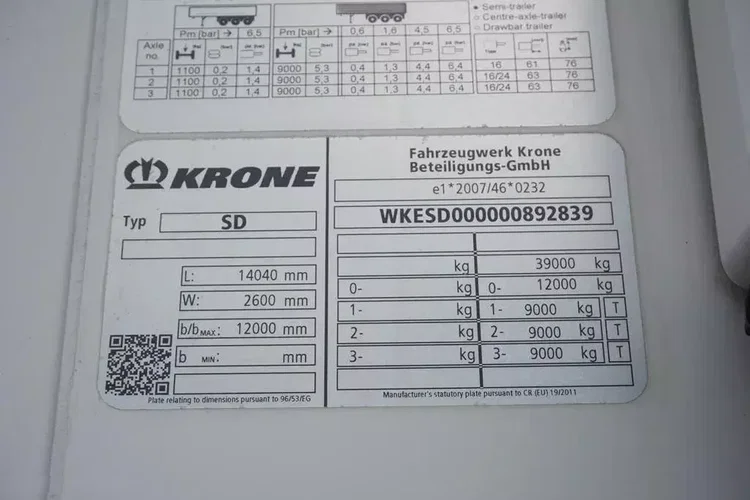 Krone CHŁODNIA / CARRIER VECTOR 1950 / MULTITEMPERATURA / WINDA / 1600 MTH zdjęcie 11