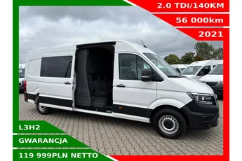 Volkswagen Crafter L3H2 119999zł NETTO Brygadówka 7 osób 2.0TDi/140KM